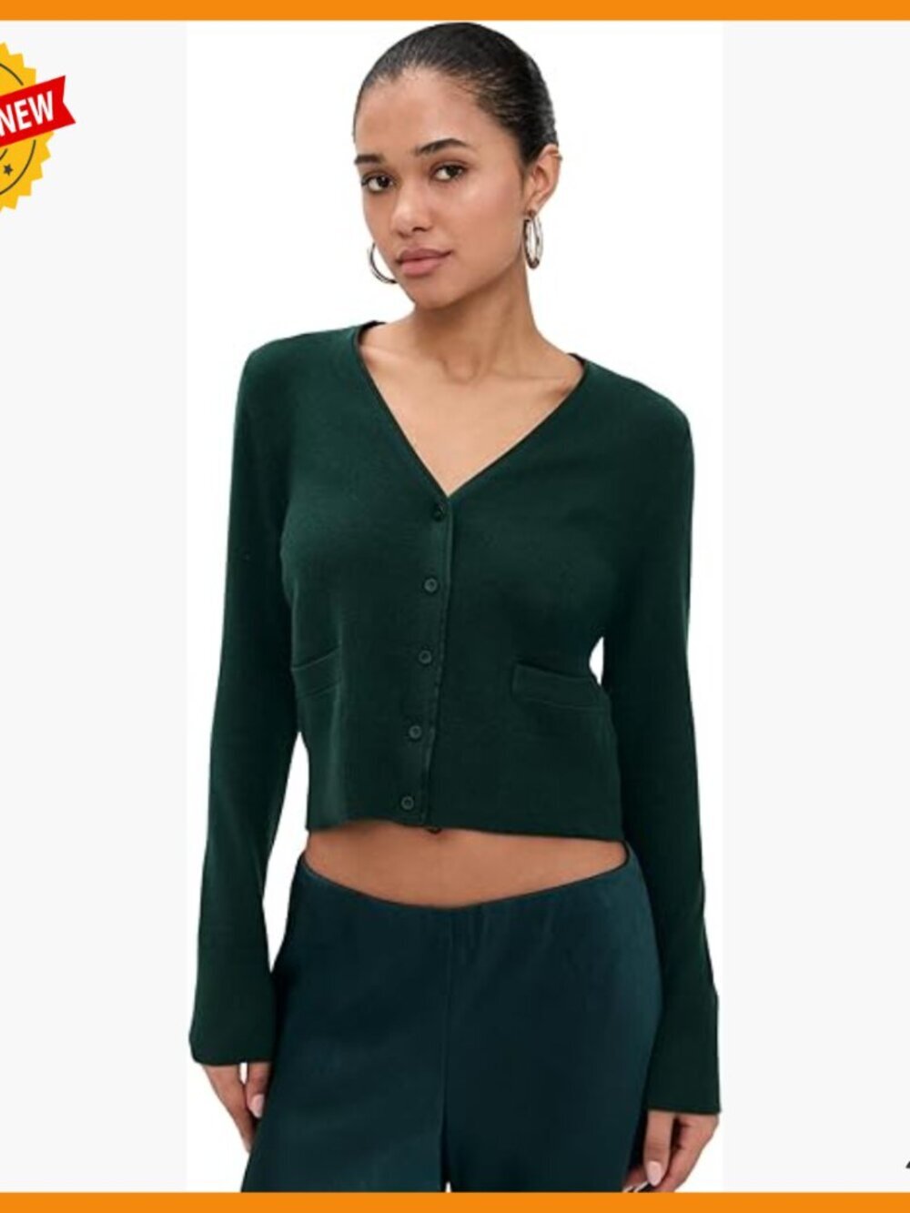 Satin Button Placket V-Neck Cardigan, Women's Sweater